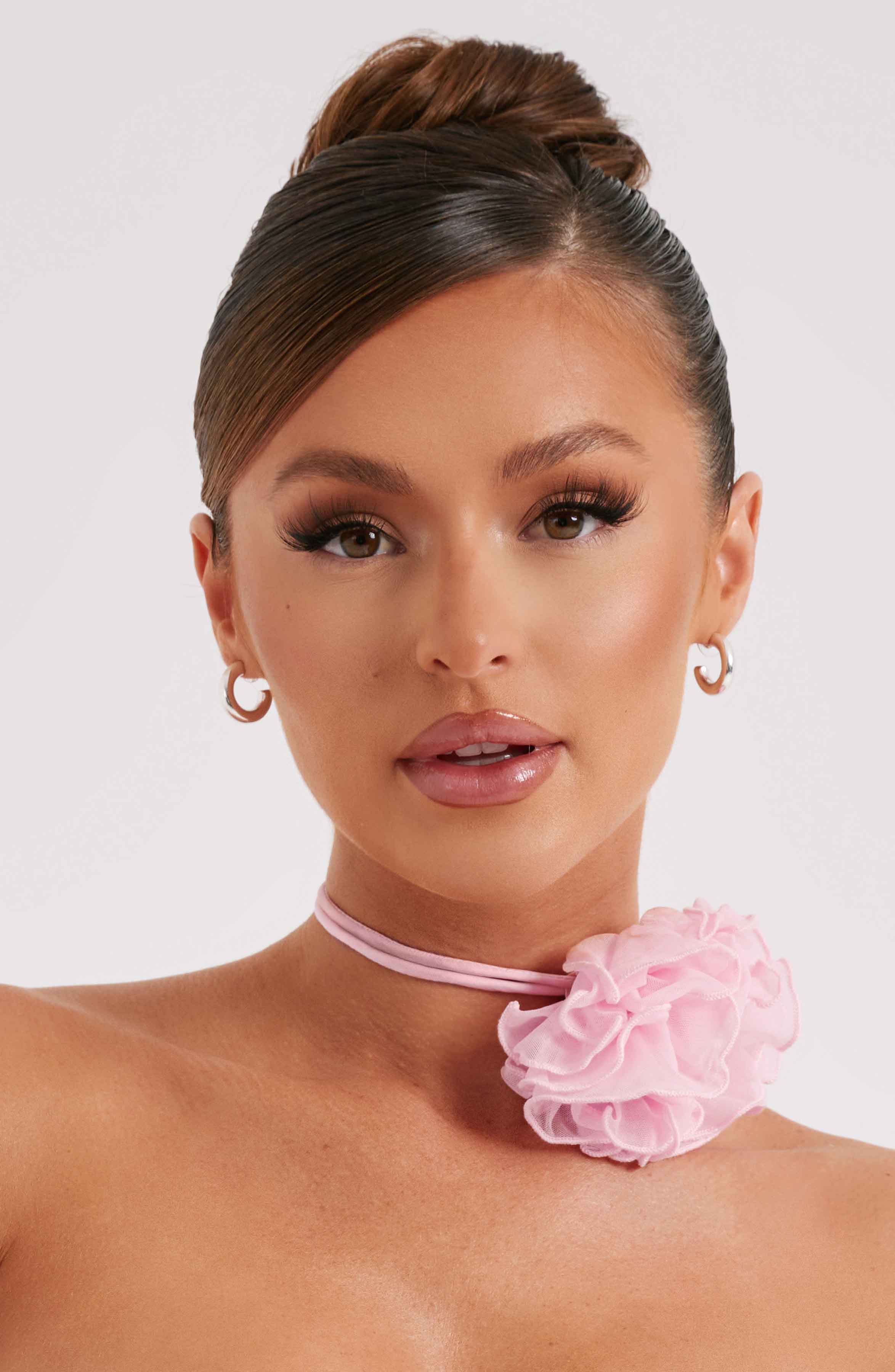 Tilli Floral Neck Tie - Pink - Napalia