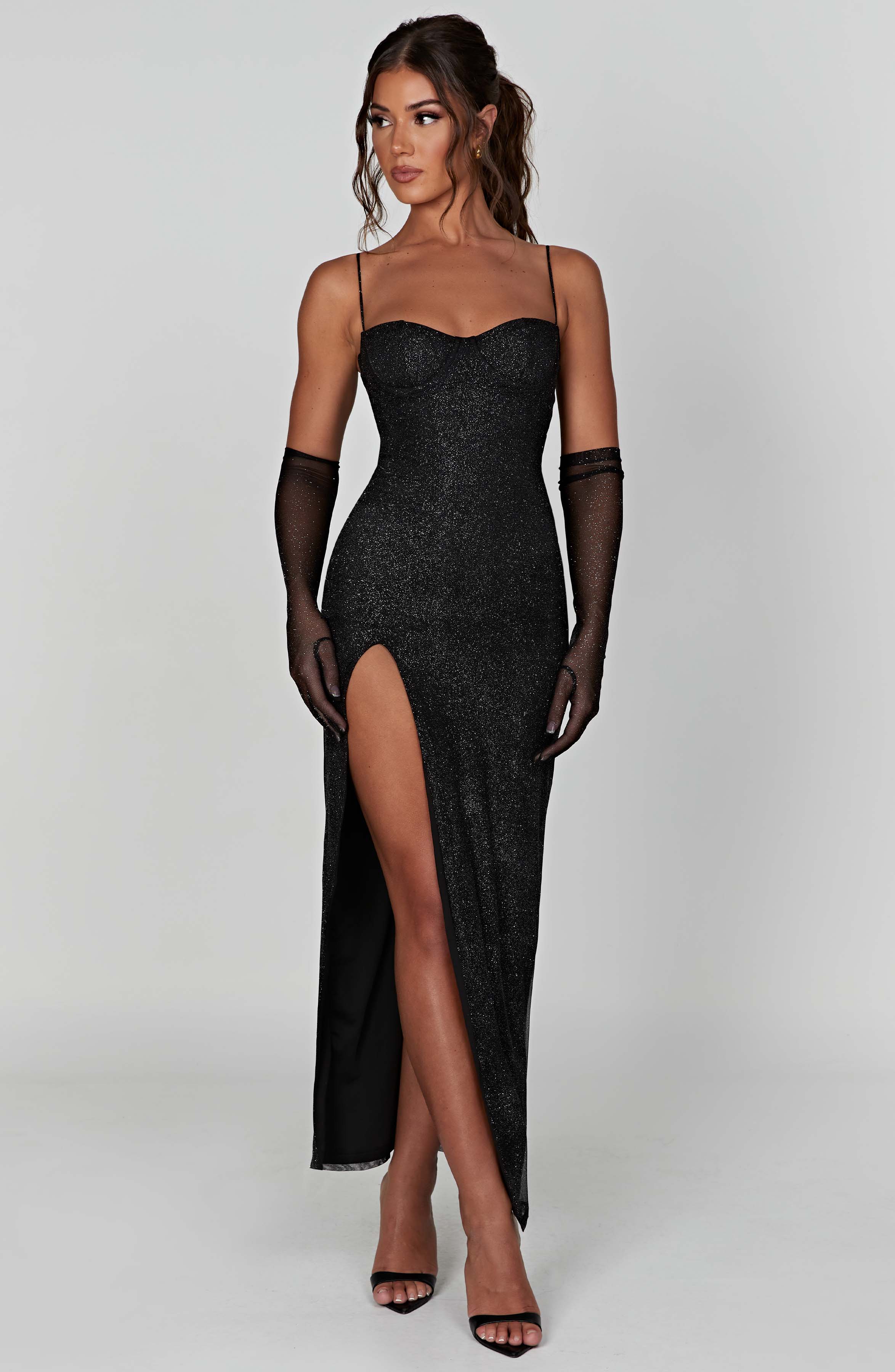 Trixie Maxi Dress - Black Sparkle - Napalia