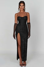 Trixie Maxi Dress - Black Sparkle - Napalia