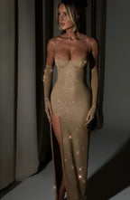 Trixie Maxi Dress - Gold Sparkle - Napalia