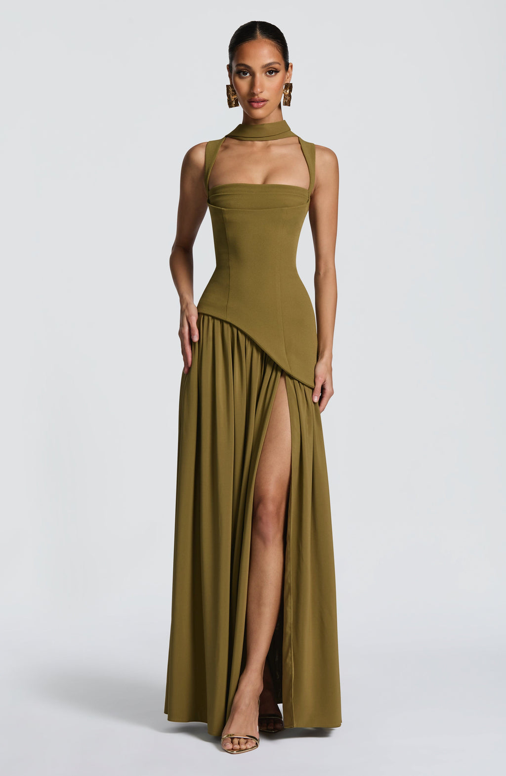 Tullulah Maxi Dress - Deep Olive - Napalia