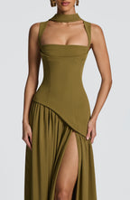 Tullulah Maxi Dress - Deep Olive - Napalia