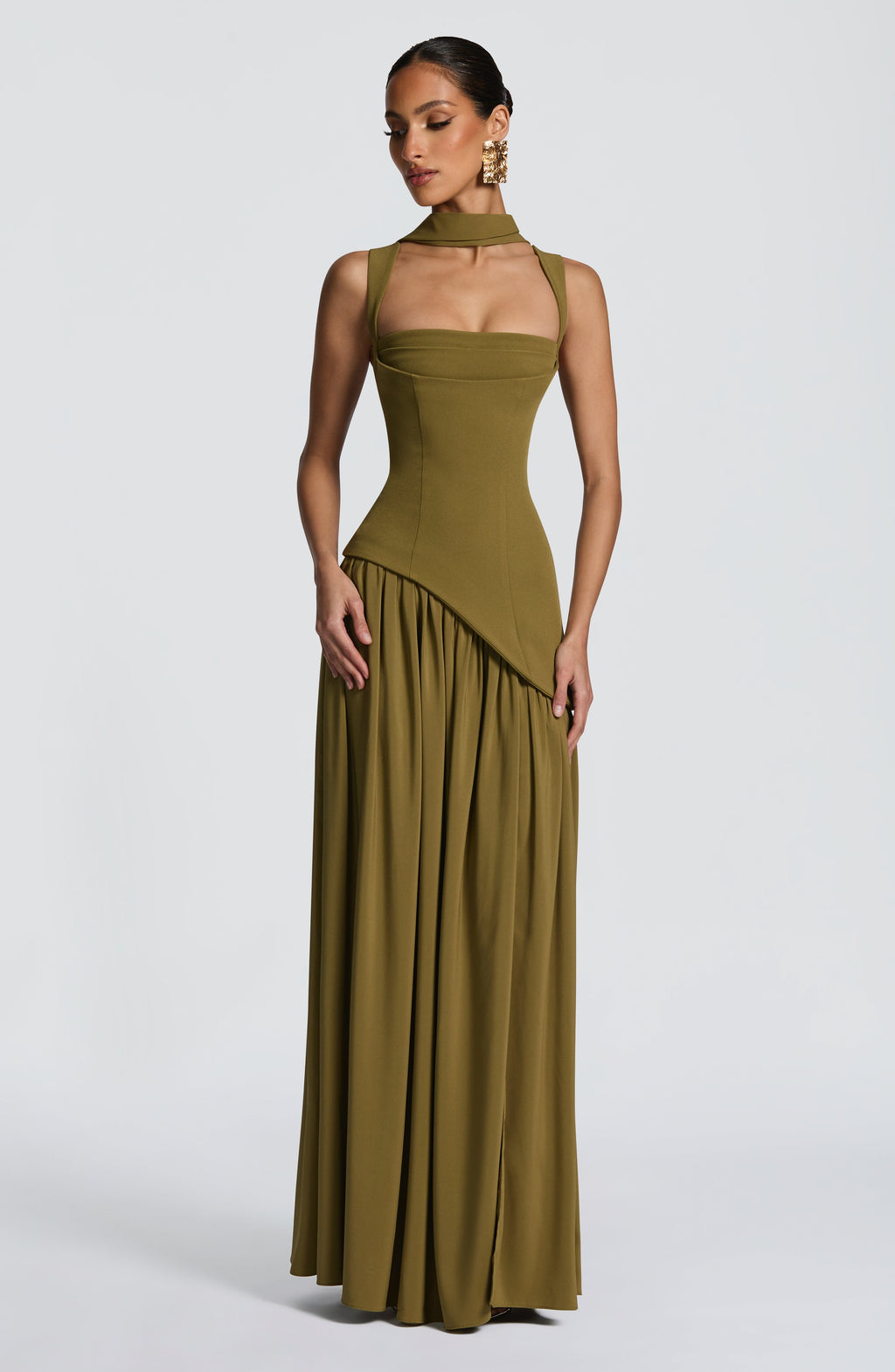 Tullulah Maxi Dress - Deep Olive - Napalia