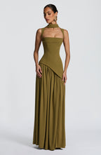 Tullulah Maxi Dress - Deep Olive - Napalia