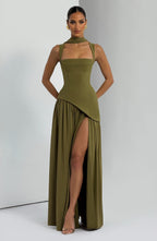 Tullulah Maxi Dress - Deep Olive - Napalia