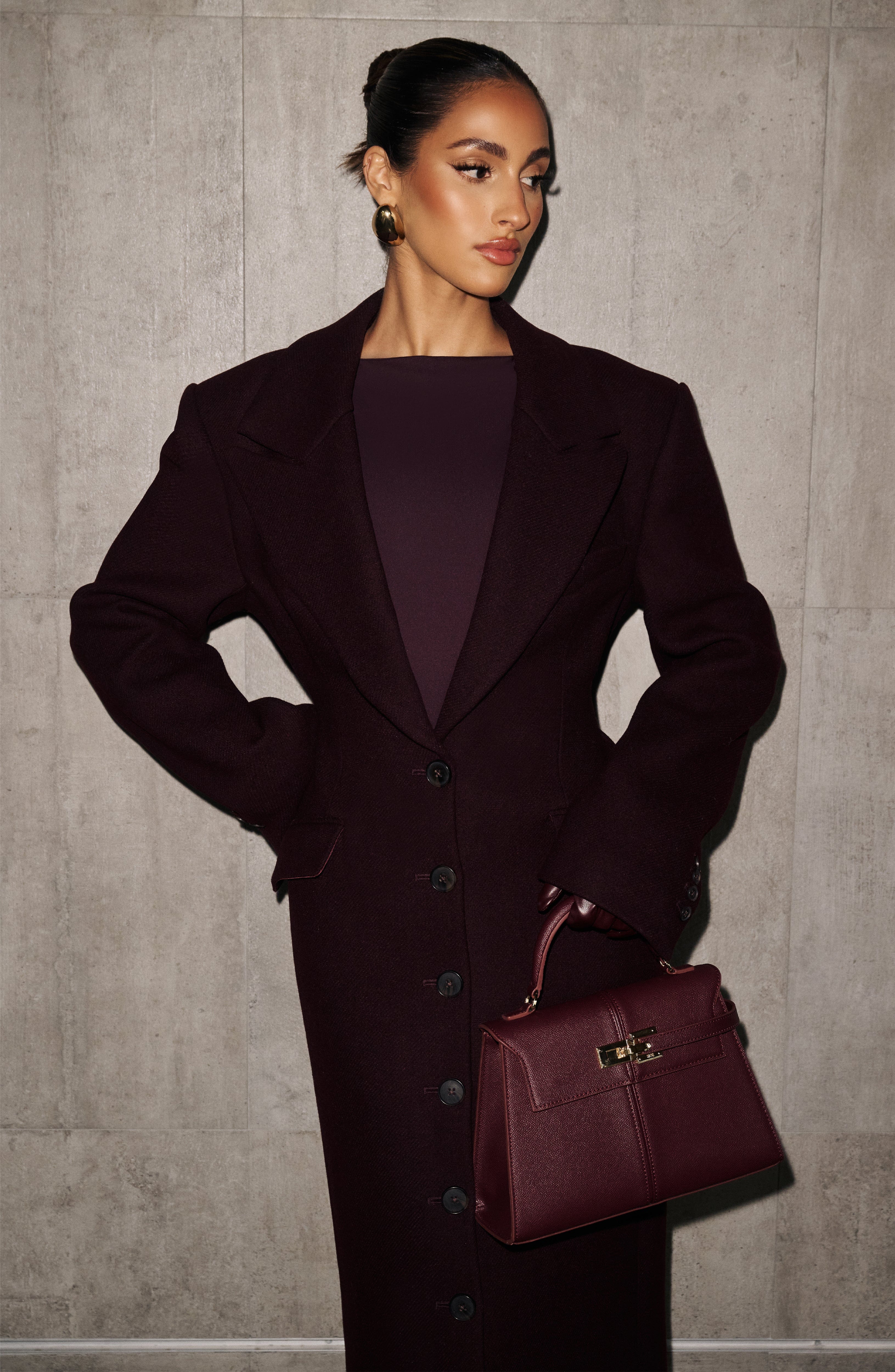 Ursula Coat - Plum - Napalia