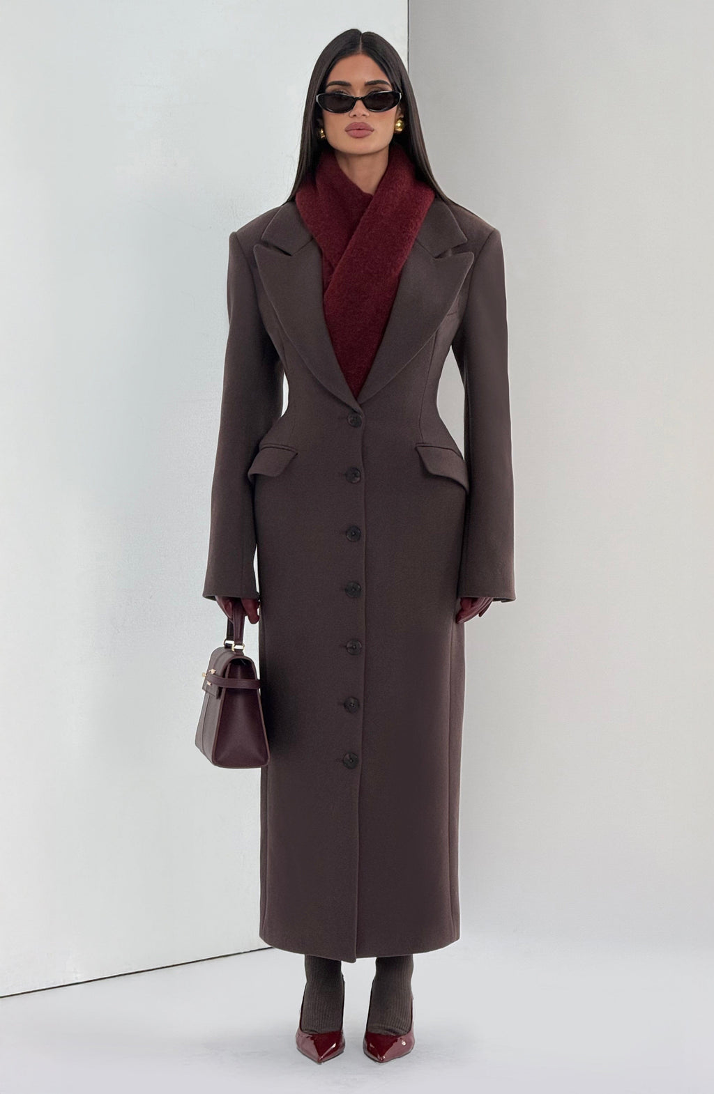 Ursula Coat - Plum Brown - Napalia