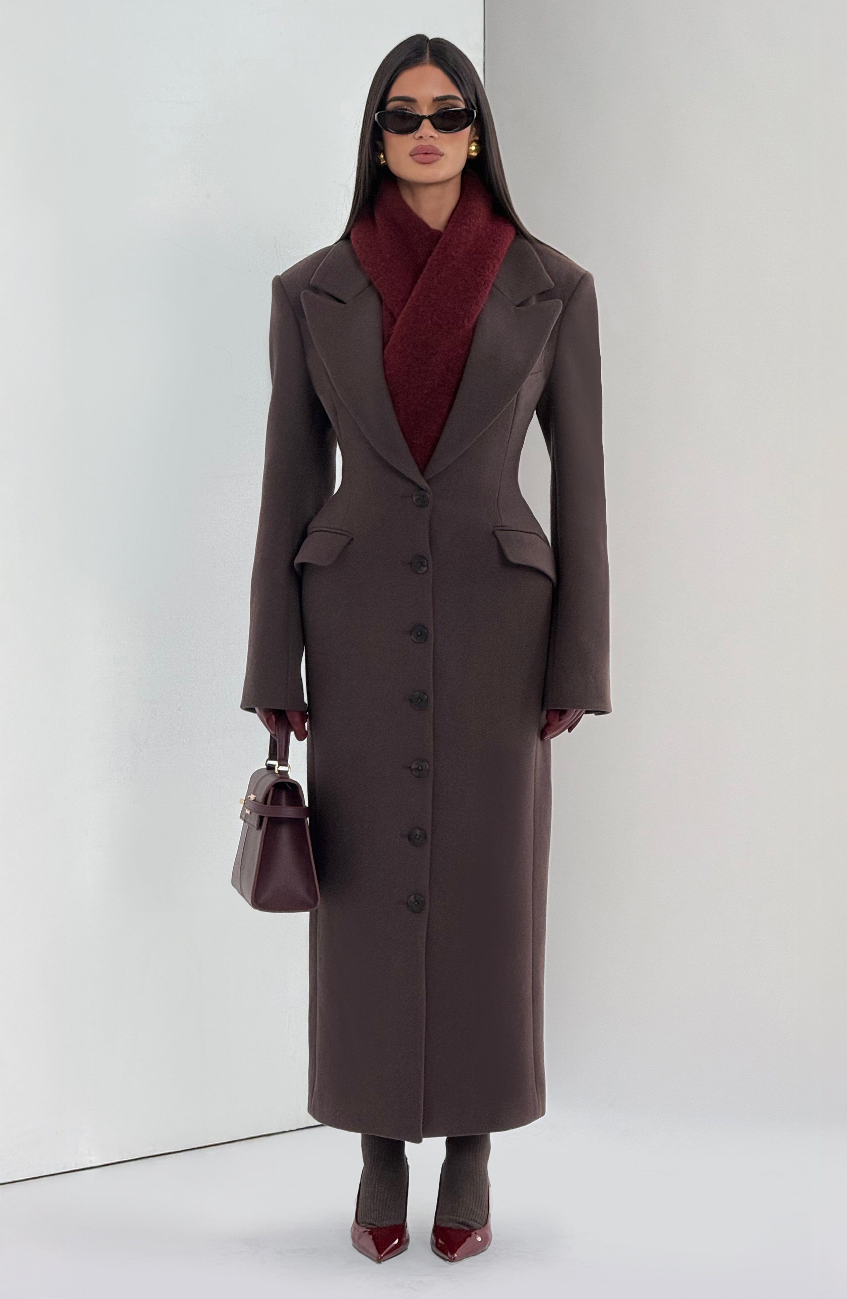 Ursula Coat - Plum Brown - Napalia