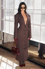 Ursula Coat - Plum Brown - Napalia