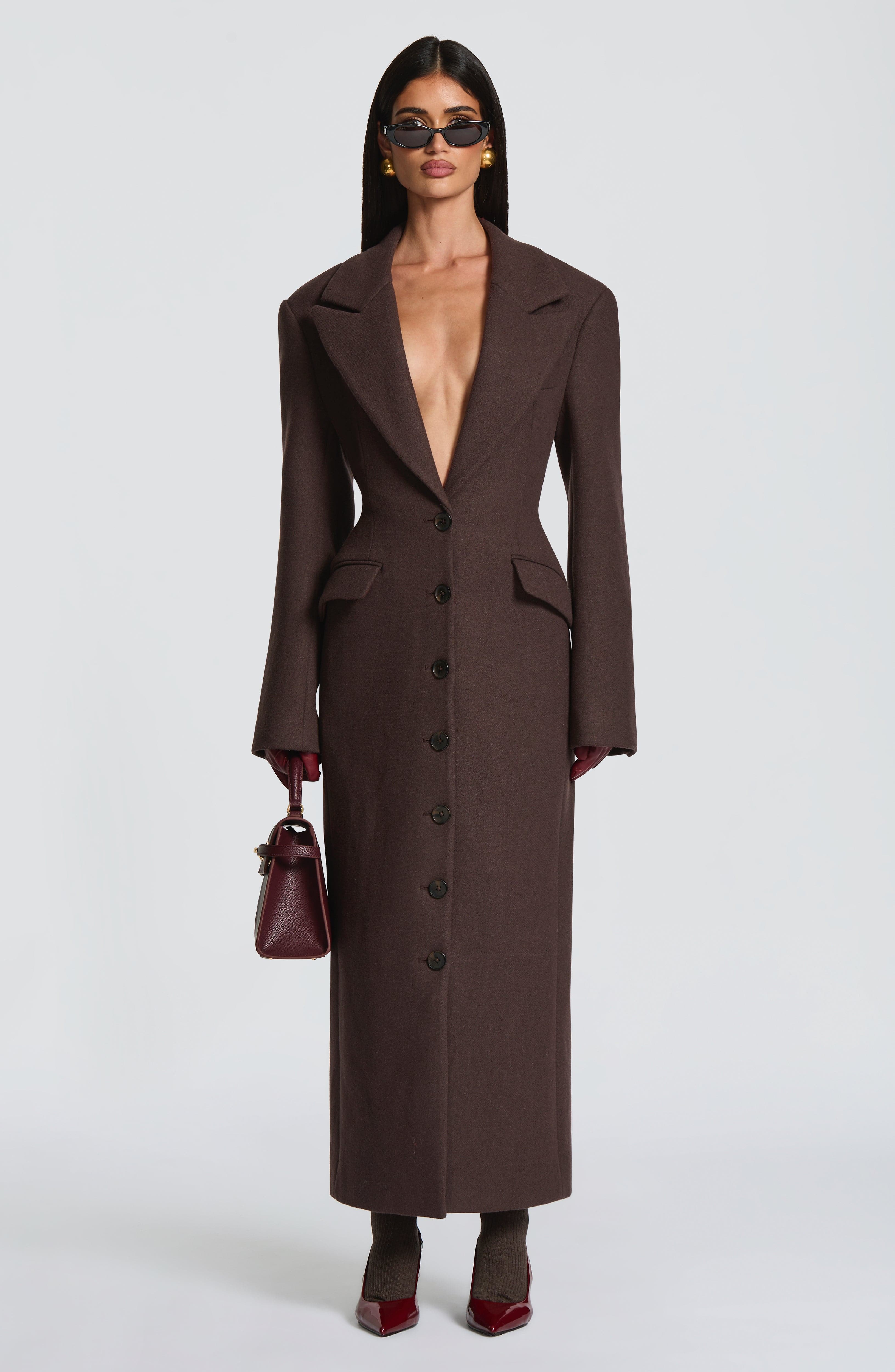 Ursula Coat - Plum Brown - Napalia