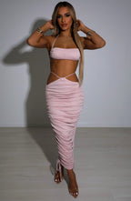 Valencia Maxi Skirt - Baby Pink Sparkle - Napalia