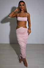 Valencia Maxi Skirt - Baby Pink Sparkle - Napalia