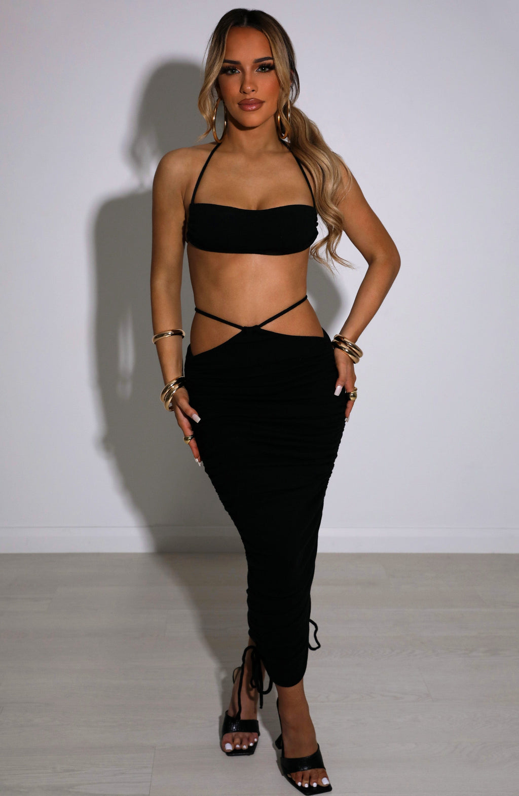 Valencia Maxi Skirt - Black - Napalia