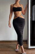 Valencia Maxi Skirt - Black - Napalia