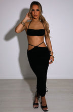 Valencia Maxi Skirt - Black - Napalia