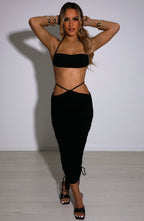 Valencia Maxi Skirt - Black - Napalia