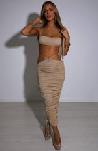 Valencia Maxi Skirt - Gold Sparkle - Napalia