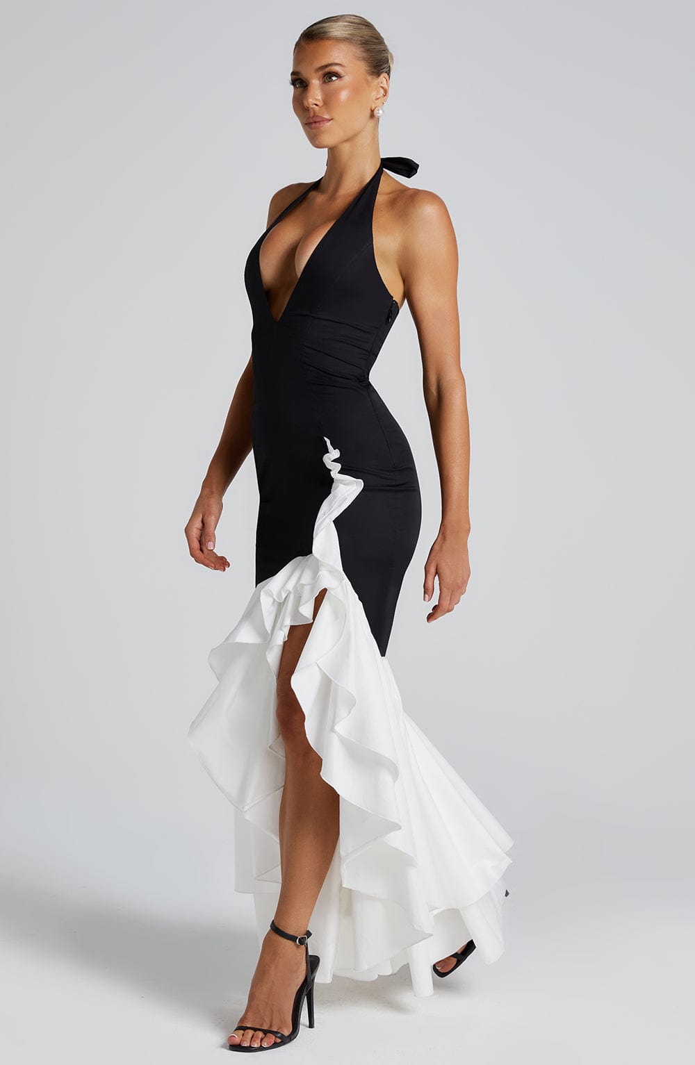 Veronique Maxi Dress - Black/White - Napalia