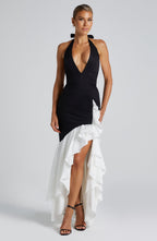 Veronique Maxi Dress - Black/White - Napalia