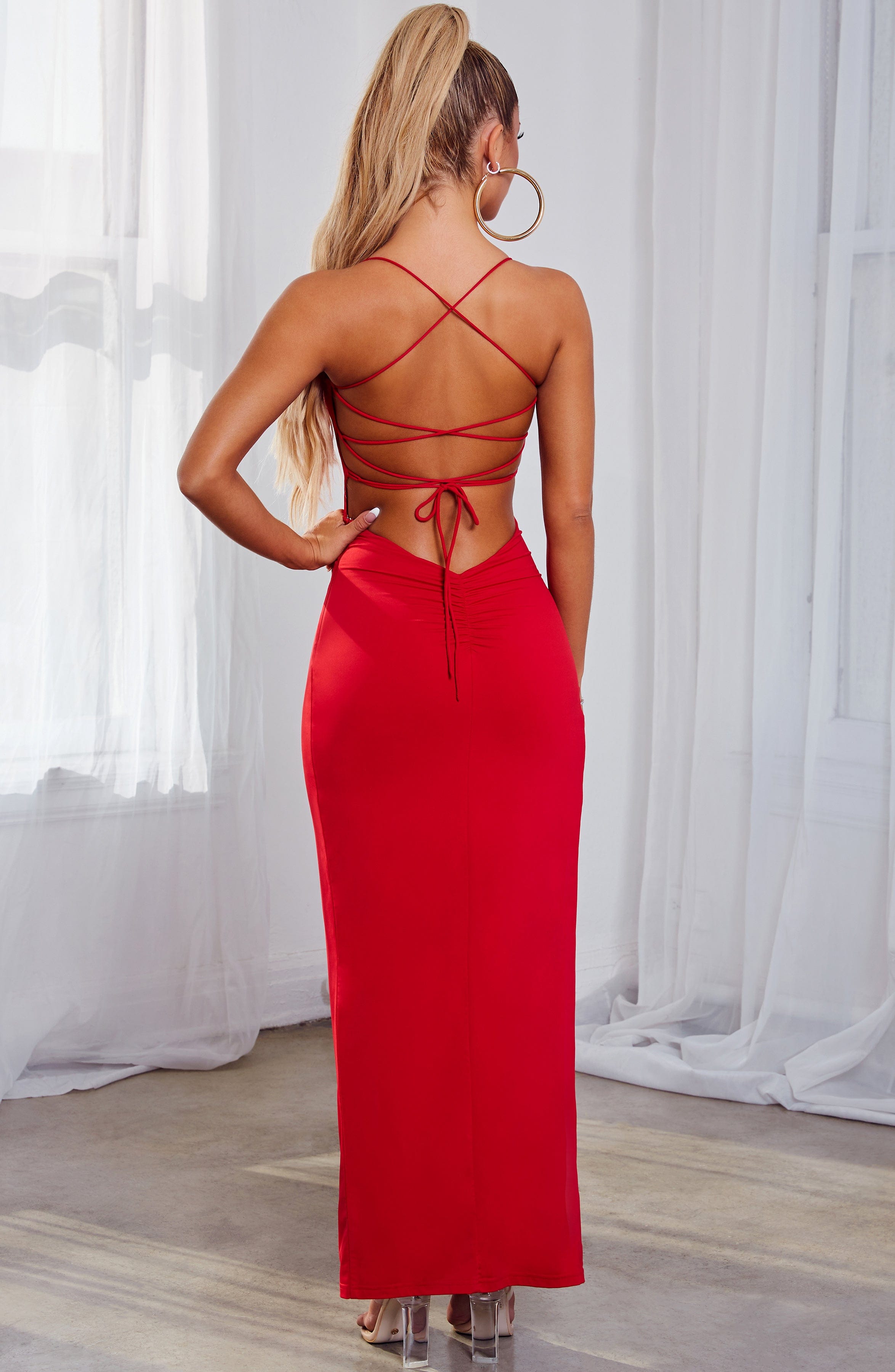 Victoria Maxi Dress - Red - Napalia