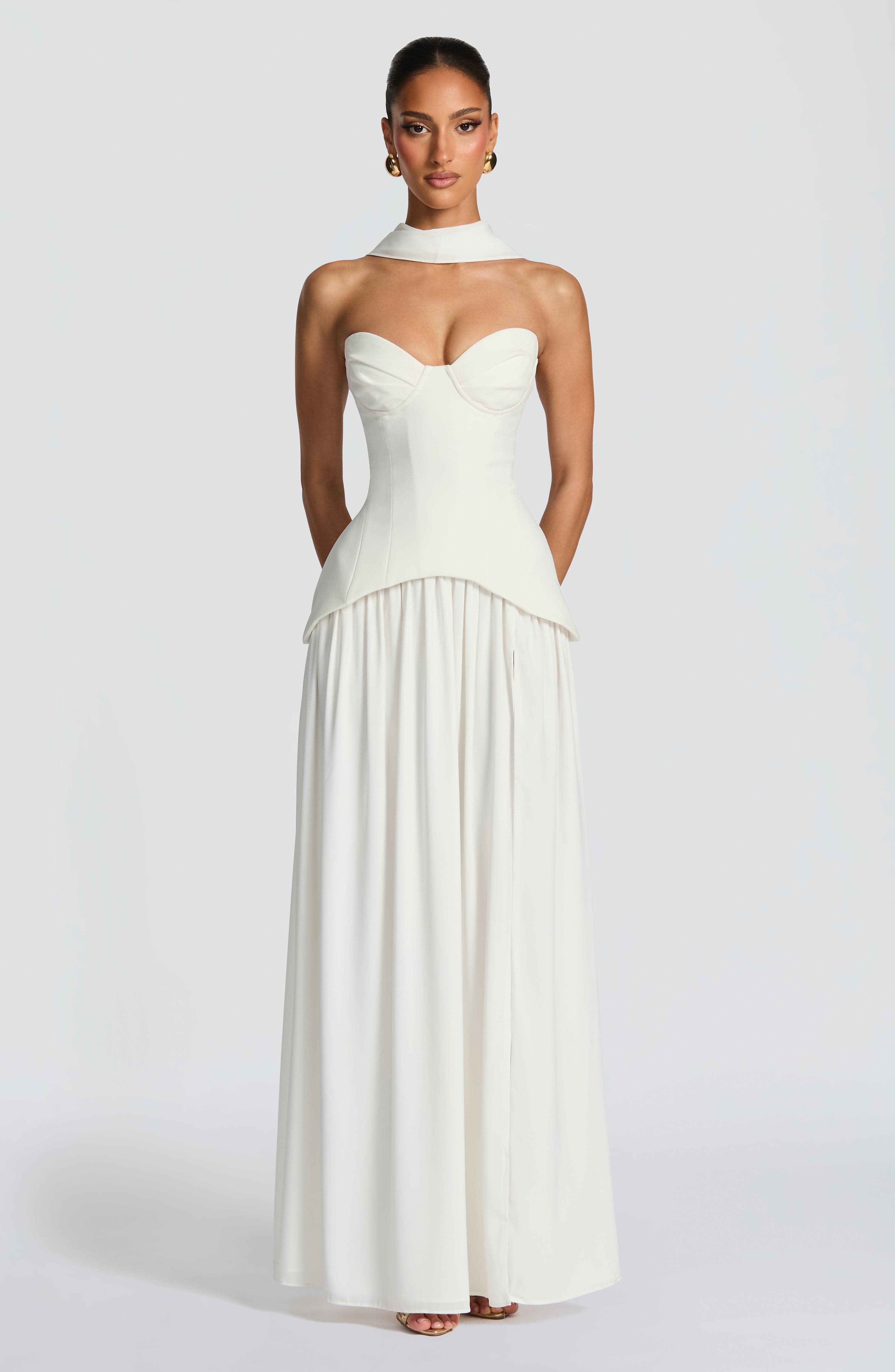 Vietta Maxi Dress - Ivory - Napalia