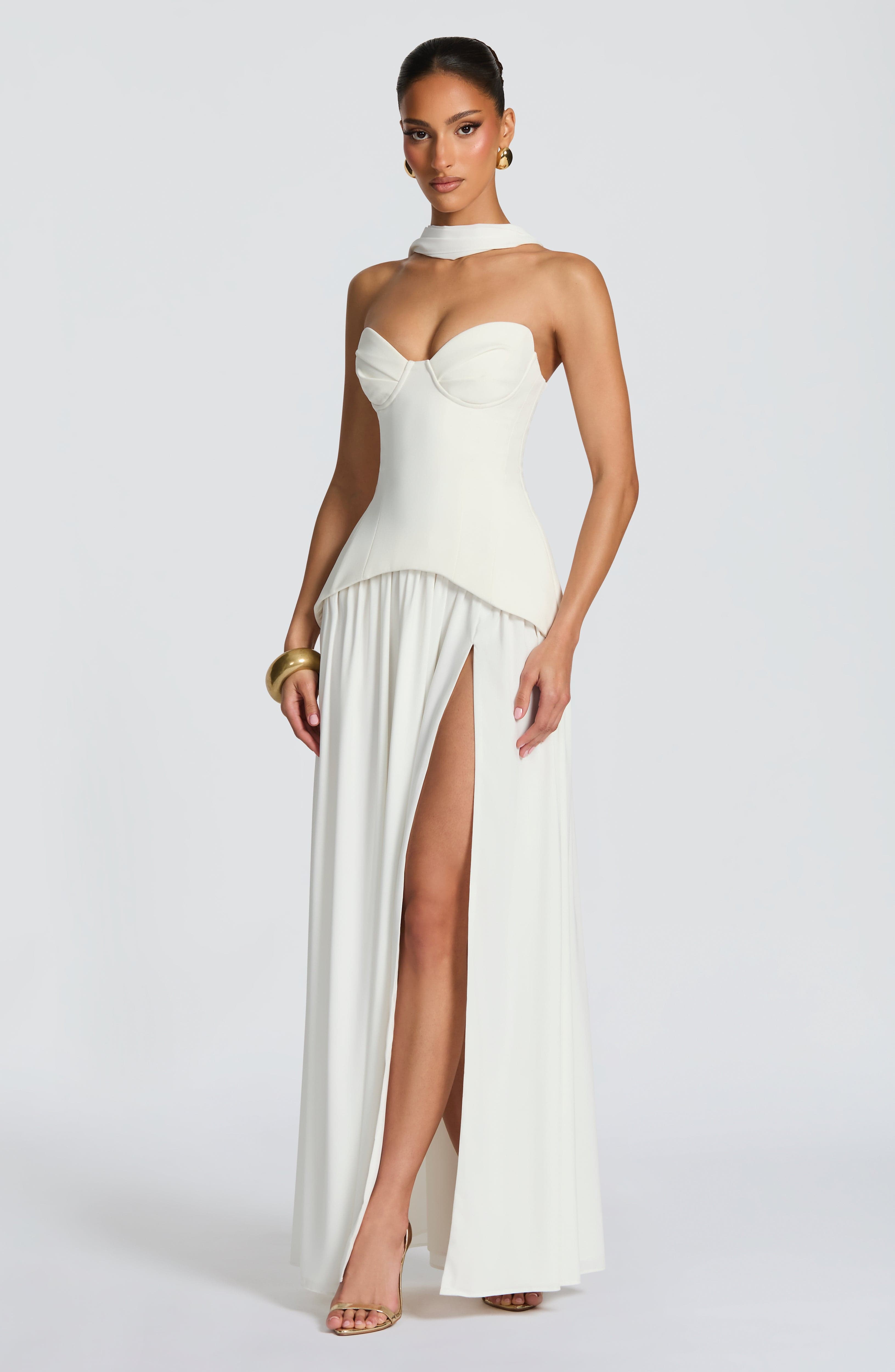 Vietta Maxi Dress - Ivory - Napalia