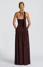 Vietta Maxi Dress - Plum Brown - Napalia