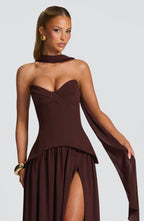Vietta Maxi Dress - Plum Brown - Napalia