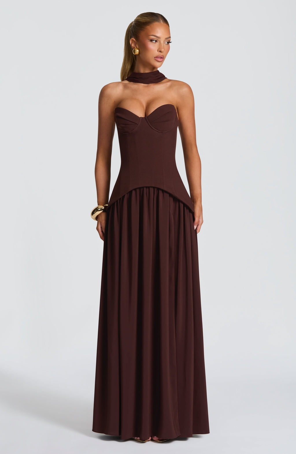 Vietta Maxi Dress - Plum Brown - Napalia