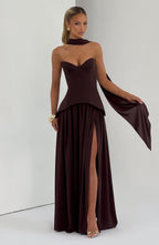Vietta Maxi Dress - Plum Brown - Napalia