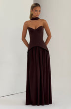 Vietta Maxi Dress - Plum Brown - Napalia
