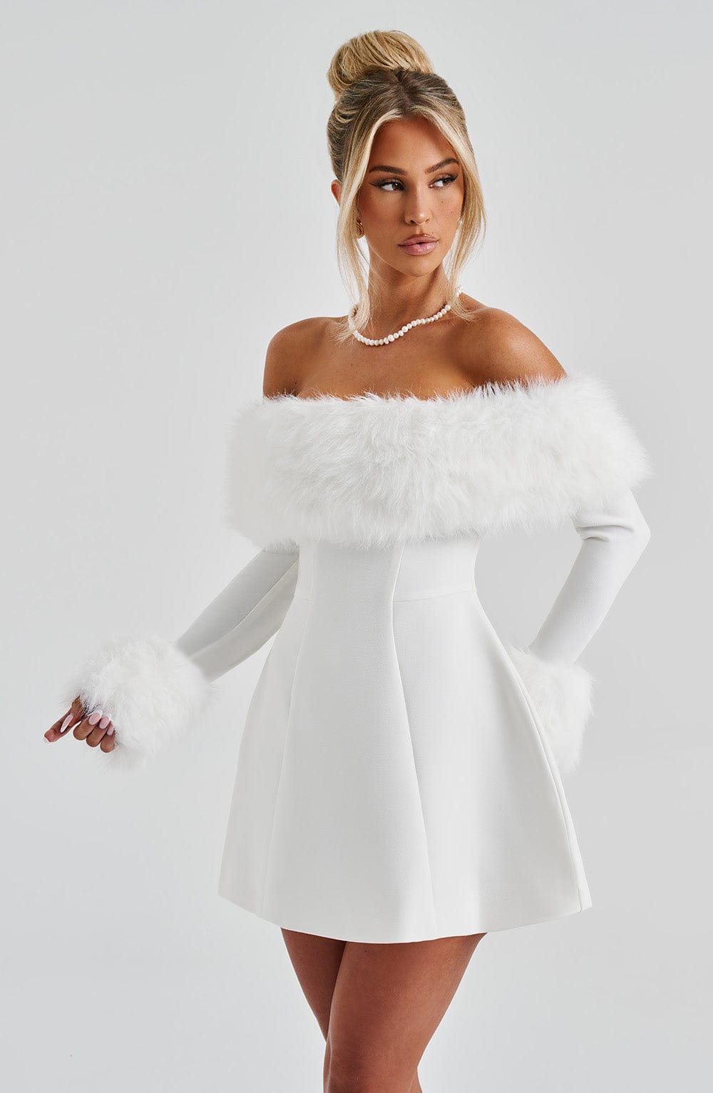 Villanelle Mini Dress - Ivory - Napalia