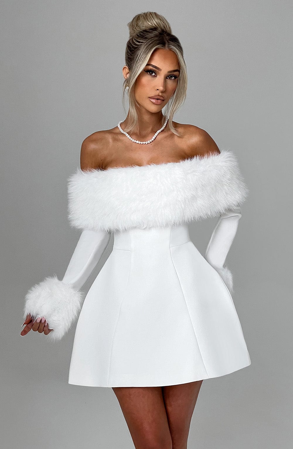Villanelle Mini Dress - Ivory - Napalia