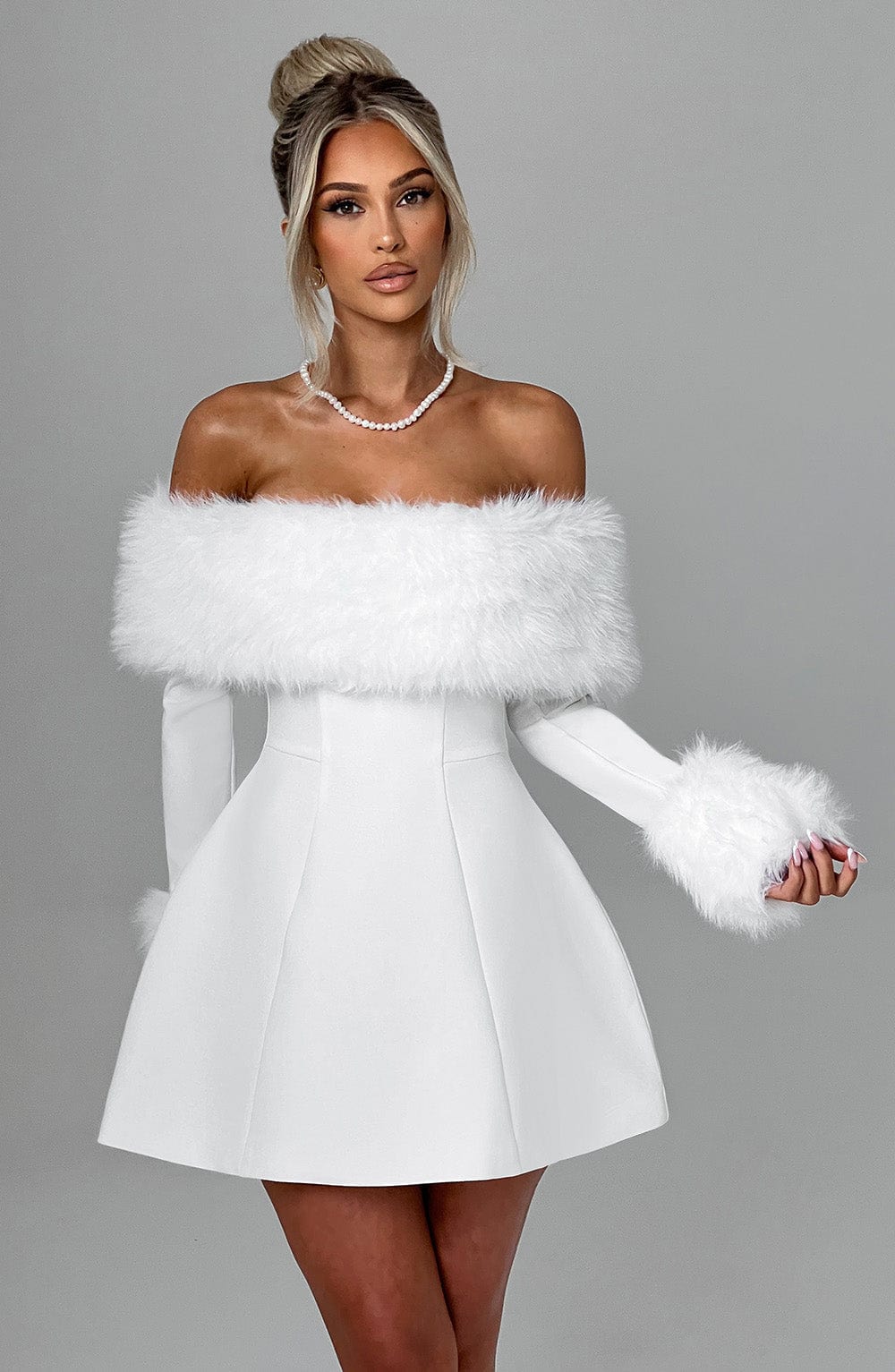 Villanelle Mini Dress - Ivory - Napalia