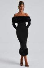Vittoria Midi Dress - Black - Napalia