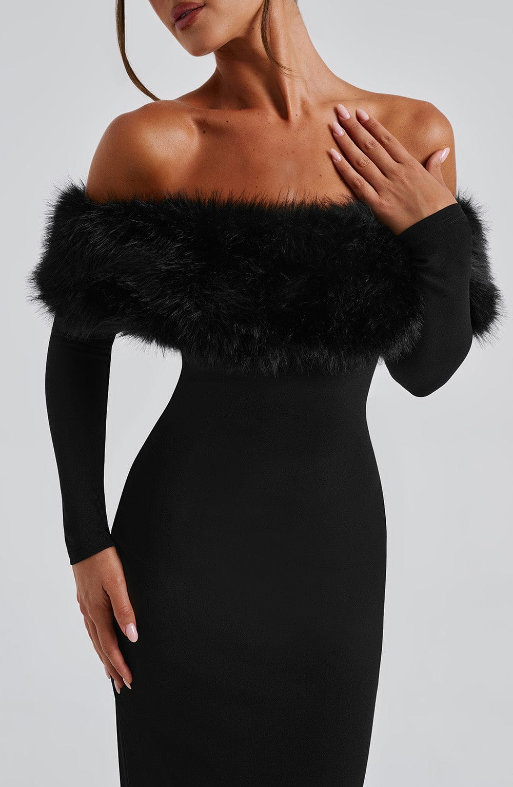 Vittoria Midi Dress - Black - Napalia
