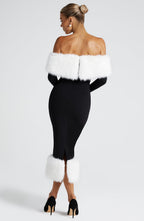 Vittoria Midi Dress - Black/White - Napalia