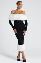 Vittoria Midi Dress - Black/White - Napalia