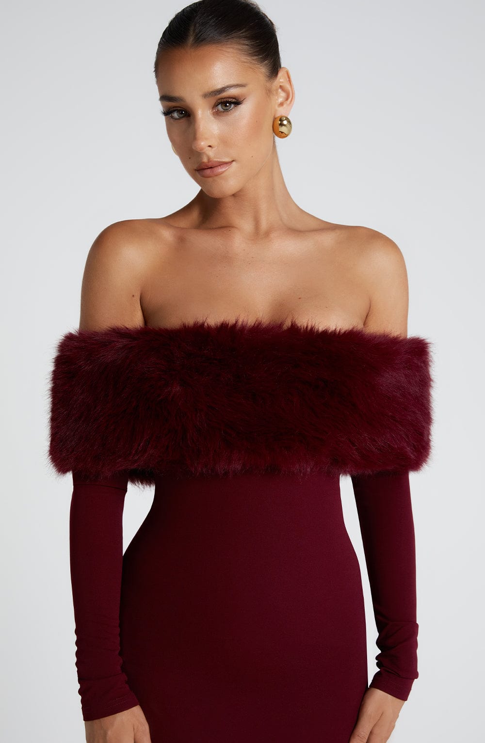 Vittoria Midi Dress - Wine - Napalia