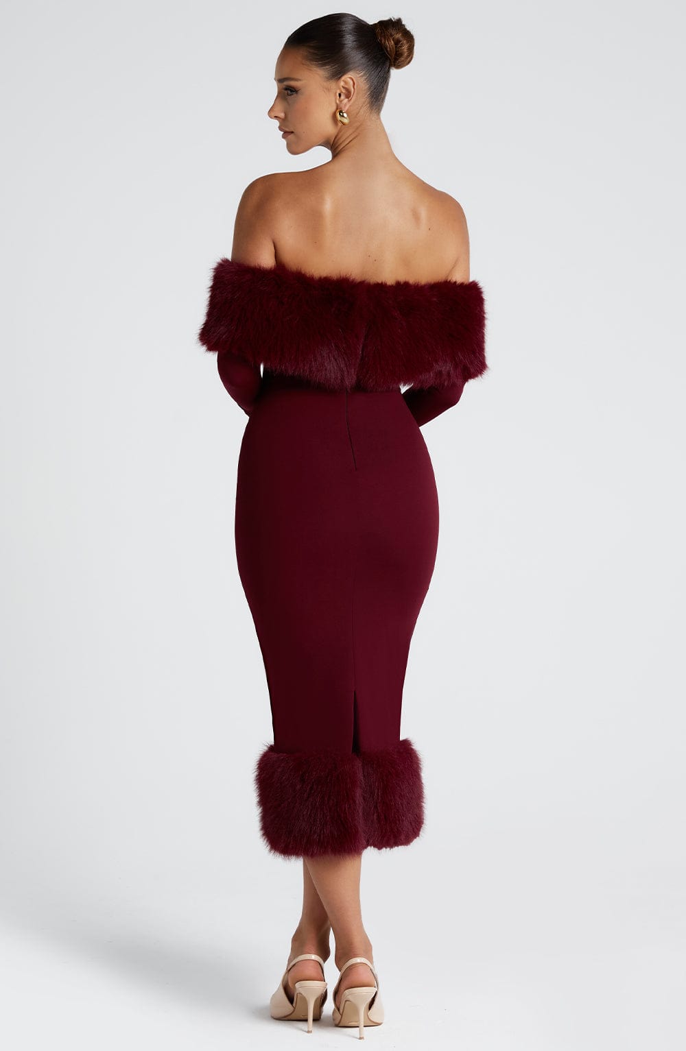 Vittoria Midi Dress - Wine - Napalia