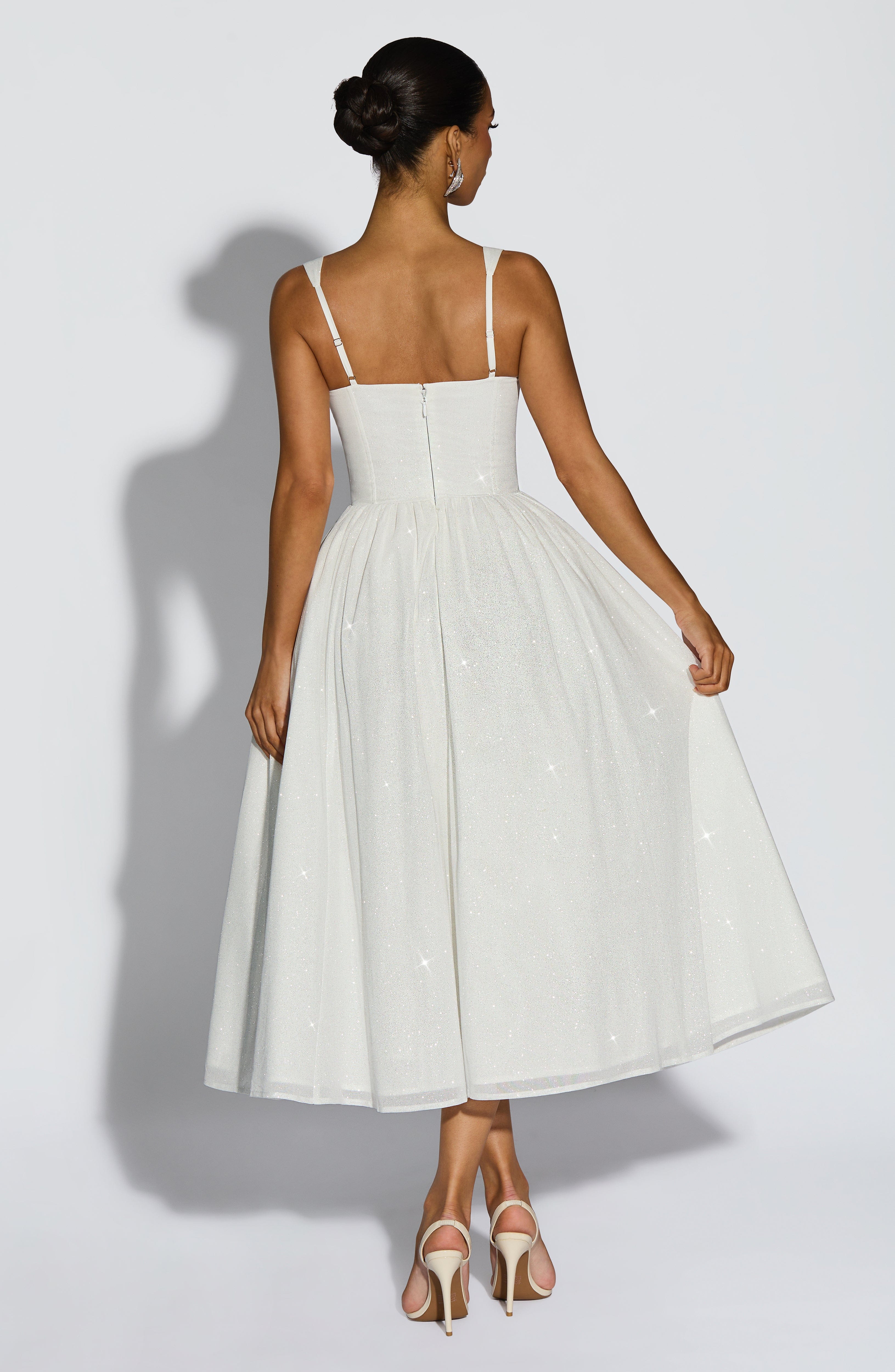 Vivienne Midi Dress - Ivory Sparkle - Napalia