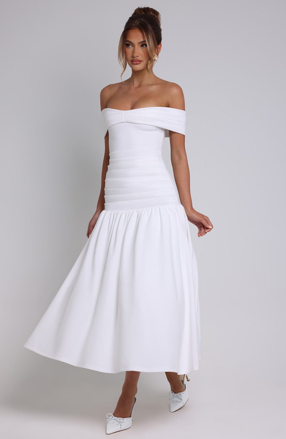 Wilhelmina Midaxi Dress - Ivory - Napalia