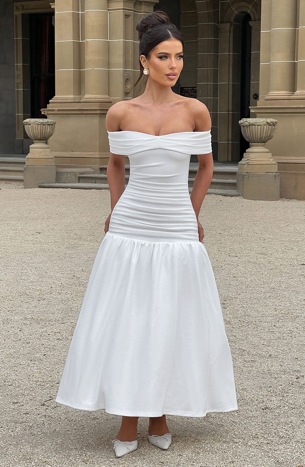Wilhelmina Midaxi Dress - Ivory - Napalia