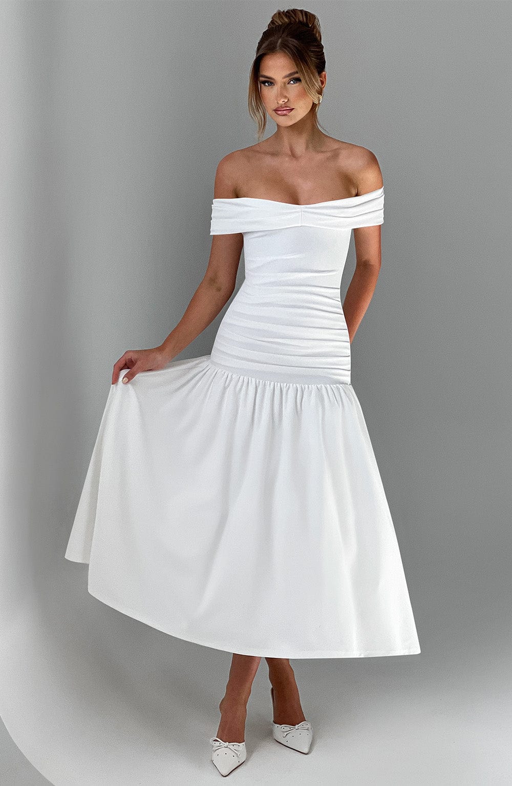Wilhelmina Midaxi Dress - Ivory - Napalia