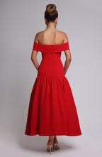 Wilhelmina Midaxi Dress - Red - Napalia