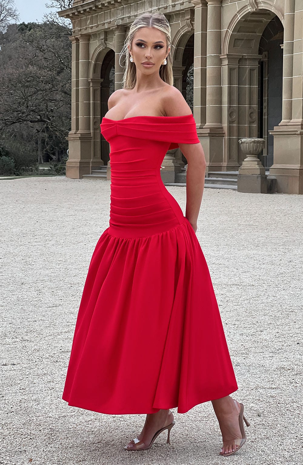 Wilhelmina Midaxi Dress - Red - Napalia