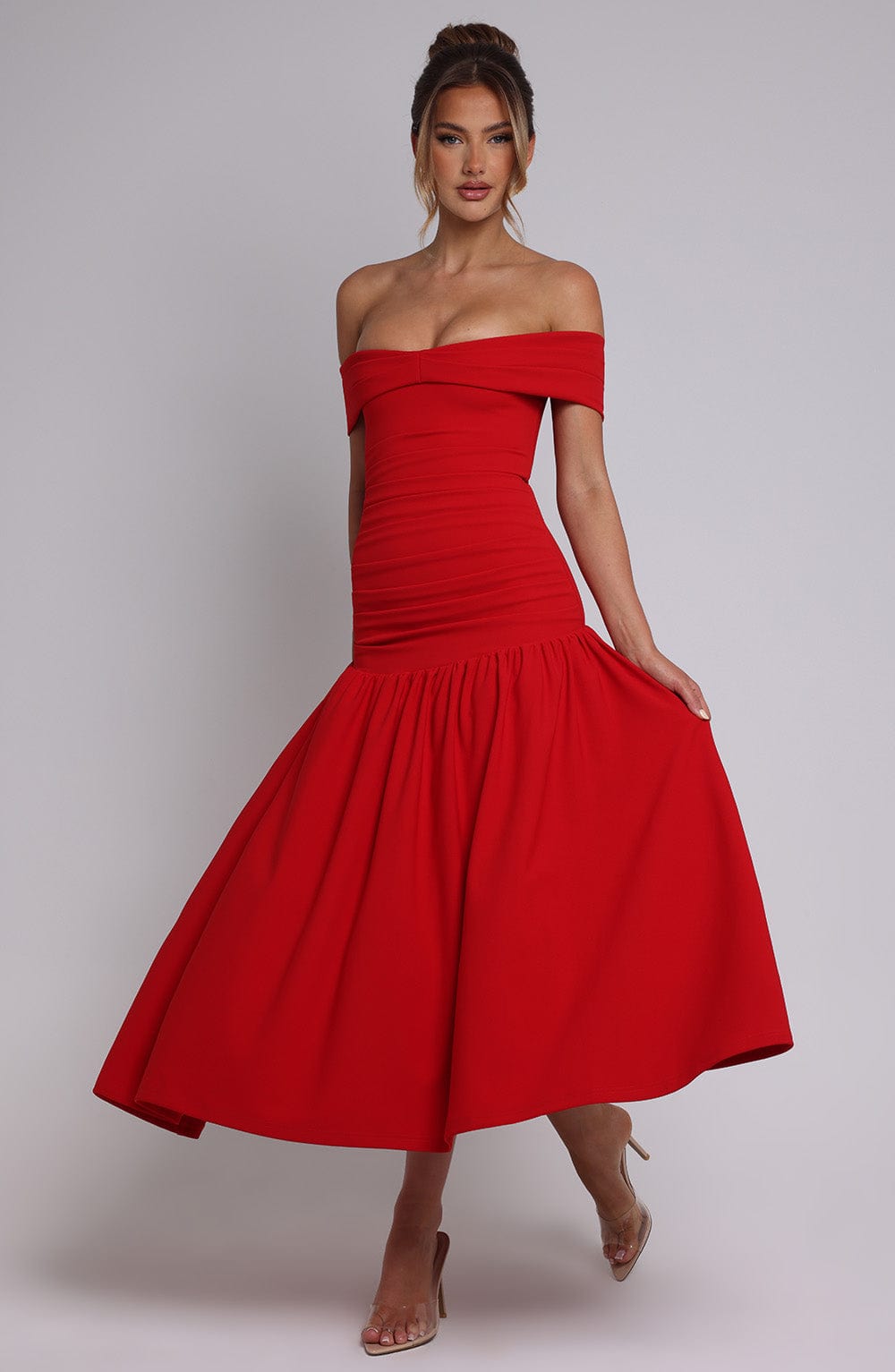 Wilhelmina Midaxi Dress - Red - Napalia