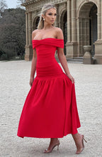 Wilhelmina Midaxi Dress - Red - Napalia