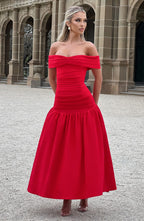 Wilhelmina Midaxi Dress - Red - Napalia
