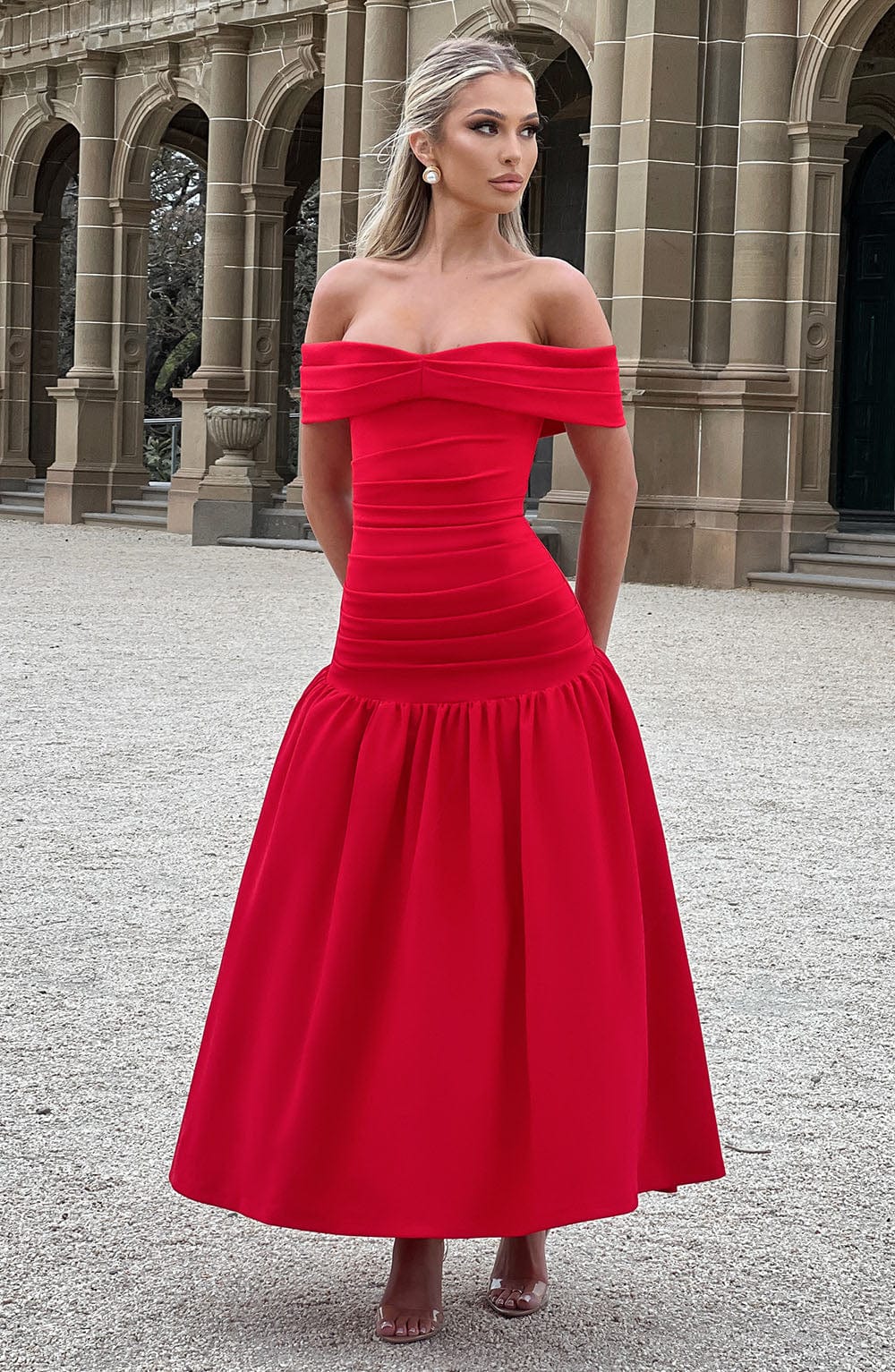 Wilhelmina Midaxi Dress - Red - Napalia